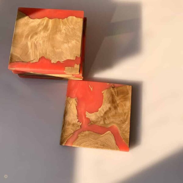 Epoxy Resin Coasters with resin and wood