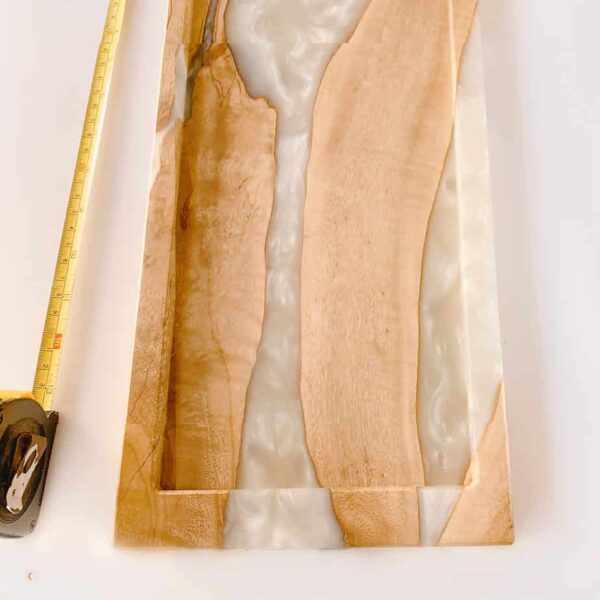 Wood tray with cream resin