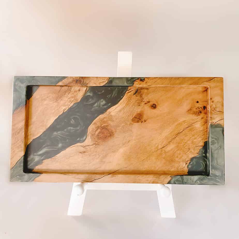 Sage Green Resin Serving Tray