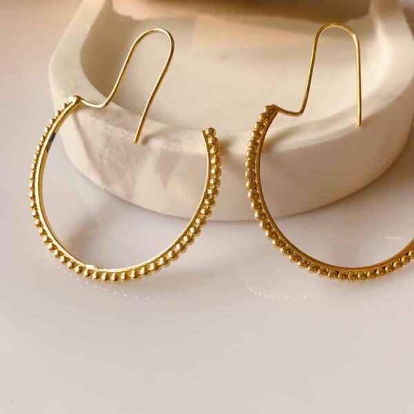 Silver and gold thin hoops with studs