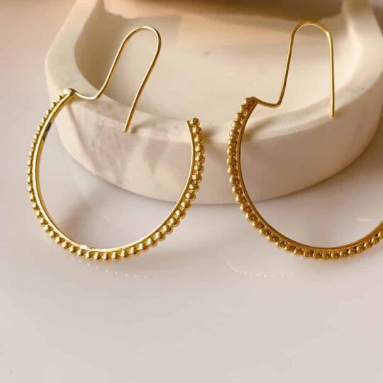 Silver and gold thin hoops with studs