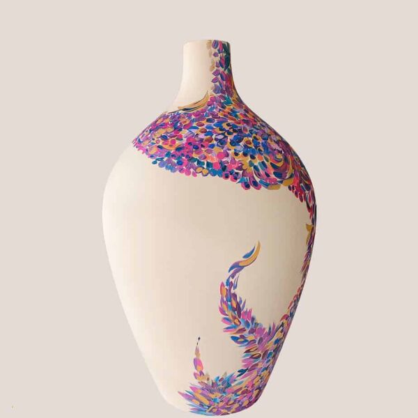 Large Ceramic pot with hand painted details