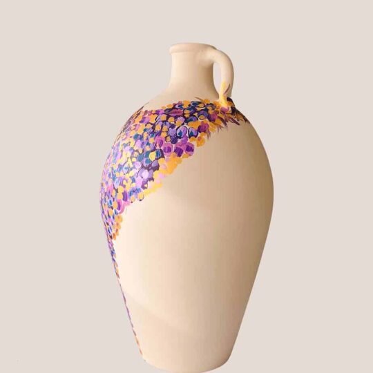 Tall ceramic pottery water long water jug with handle