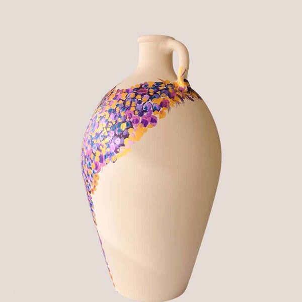 Tall ceramic pottery water long water jug with handle