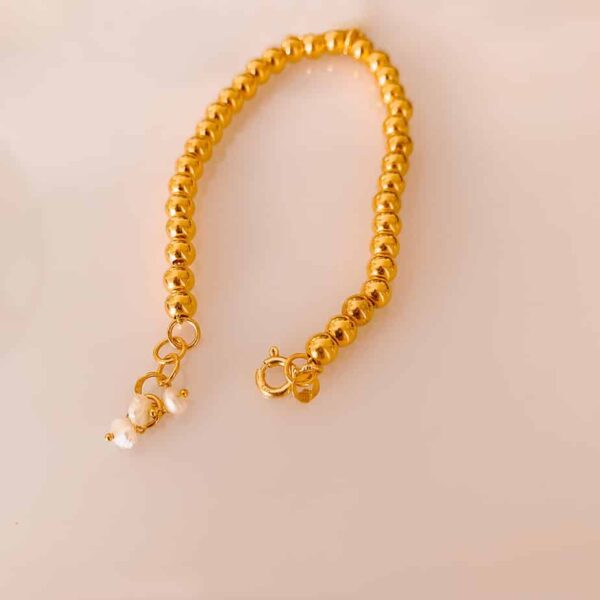 Gold and pearl bracelet for babies and infants
