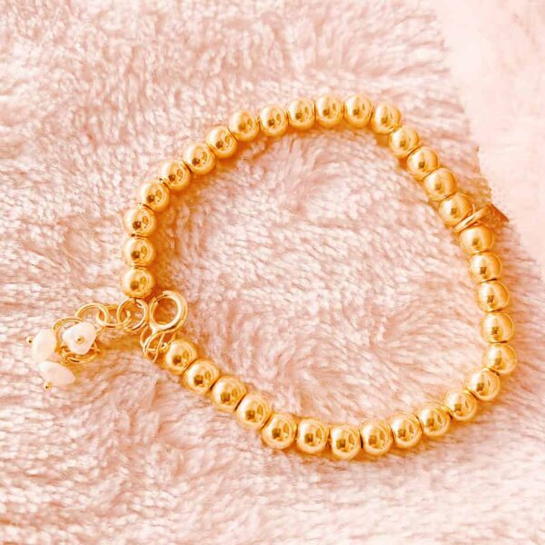 Gold and Pearl Baby Bracelet for Infants bracelet for babies with pearls