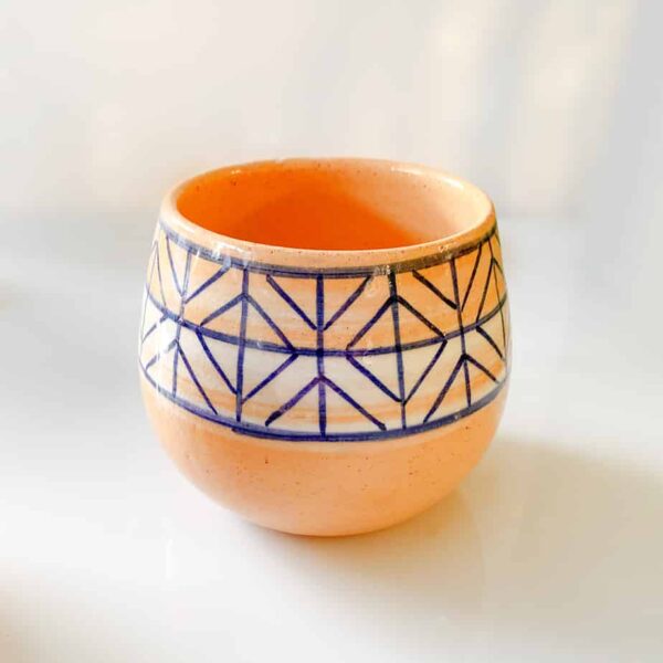 Ceramic pot with geometric pattern pottery made in Bahrain