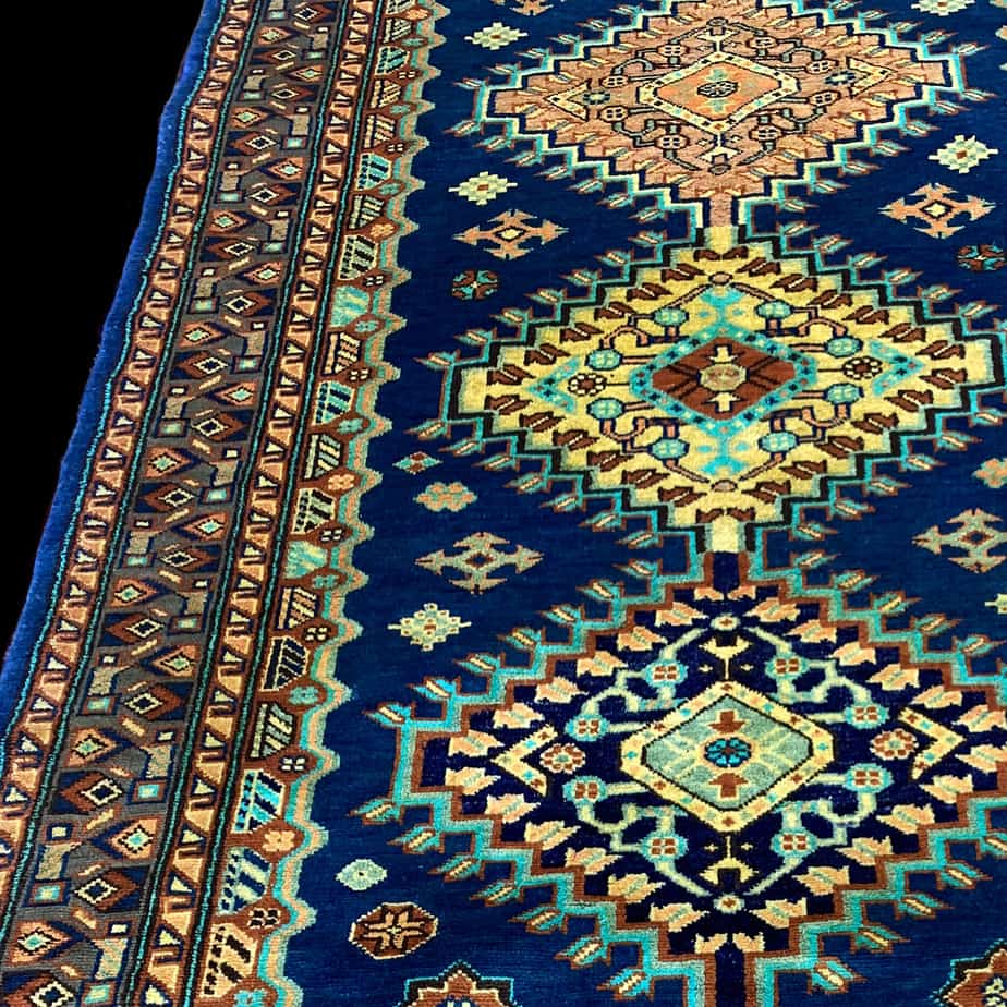 Qashqai tribal rug from Afghanistan long runner made with wool and silk