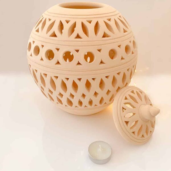 Pottery lantern large ceramic candle holder and lantern made in Bahrain