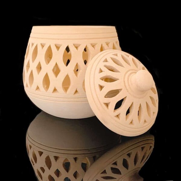 Large pottery candle holder