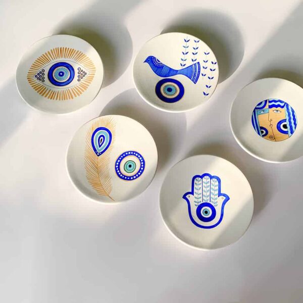Evil Eye Pottery Wall plate
