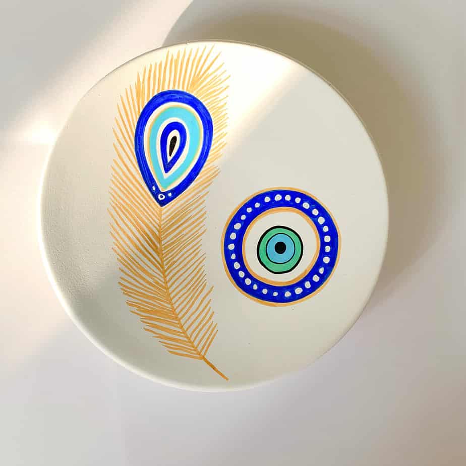 Evil eye pottery ceramic wall plates
