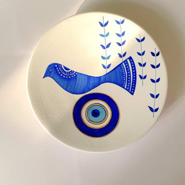 Evil Eye Pottery Wall Plate
