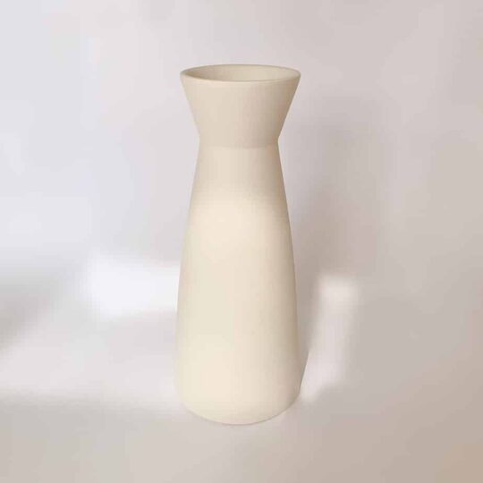 Modern Wide vase wide neck white pottery