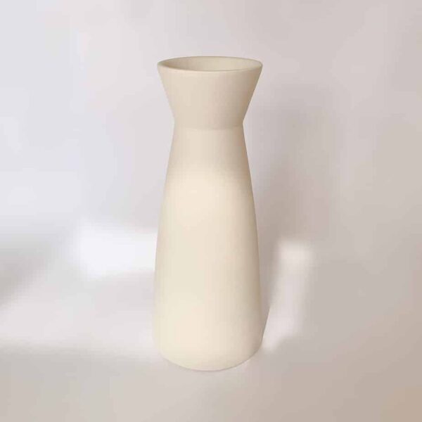 Modern Wide vase wide neck white pottery