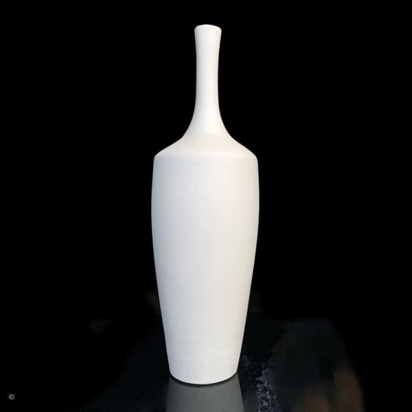 Modern Vase white pottery with a long thin neck