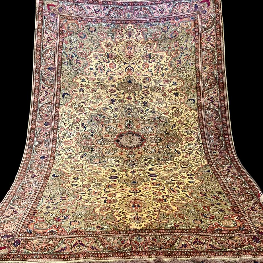 Large Turkish Antique Rug, this is a Qasiari Rug which are hand woven and rare.