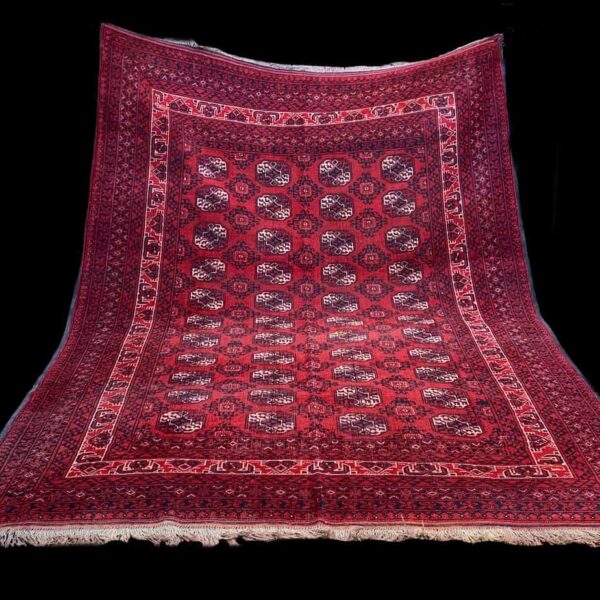 Large Vintage Turkmen Red Tribal Rug
