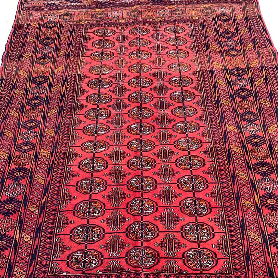 Handmade red rug from Afghanistan