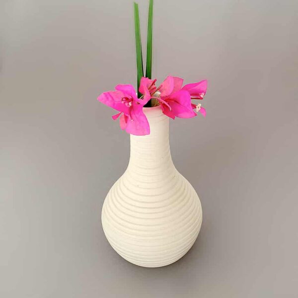 Modern pottery small white vase mid century