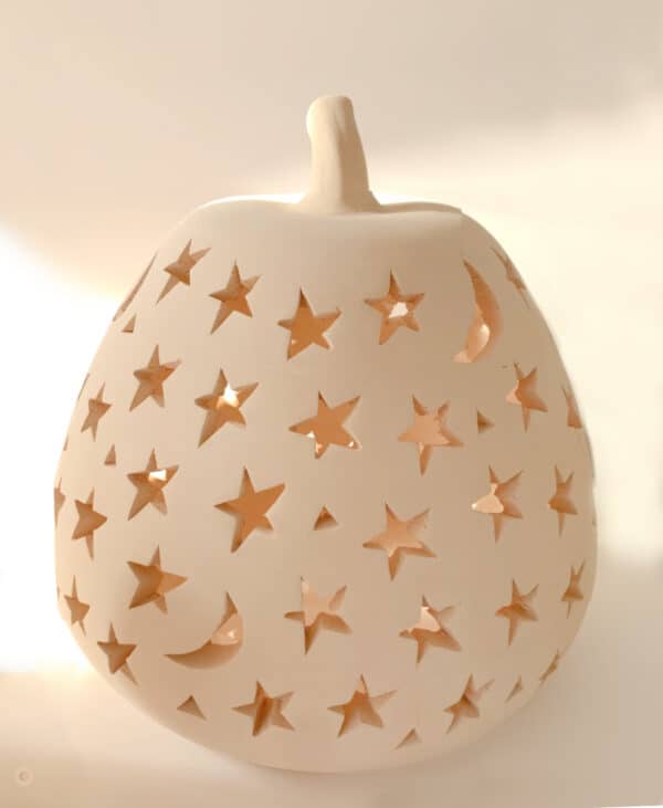 Large pottery with stars and crescent moons