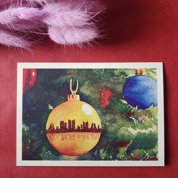 Christmas card with Bahrain Scenery handmade water colour Christmas Card