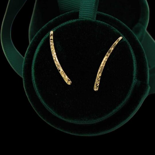Hammered gold Earrings Climber earrings in 18K Gold