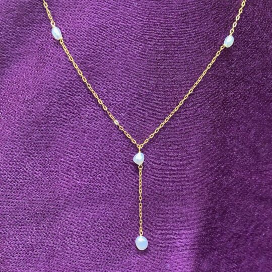 Gold and Pearl Drop Necklace gold and pearl chain