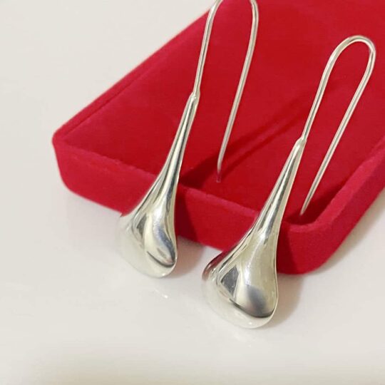 Silver Drop Earrings Boho style water drop earrings made with sterling silver