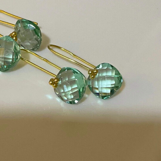 Blue Aqua Aura Quartz Earrings