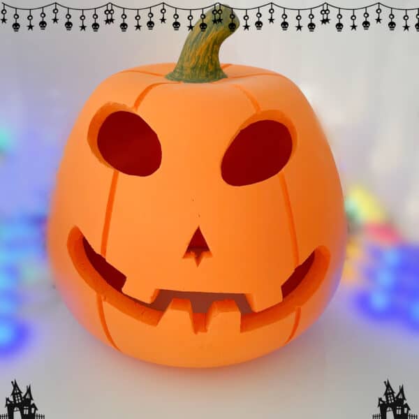 lanterns made with pottery in the shape of halloween pumpkins