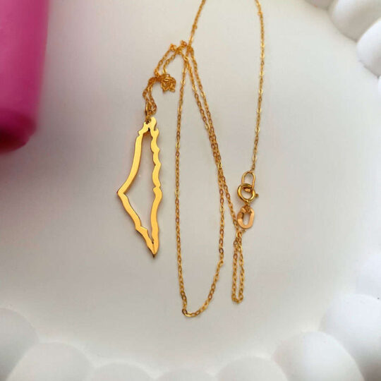 Palestine Jewelry, map of Palestine made in gold