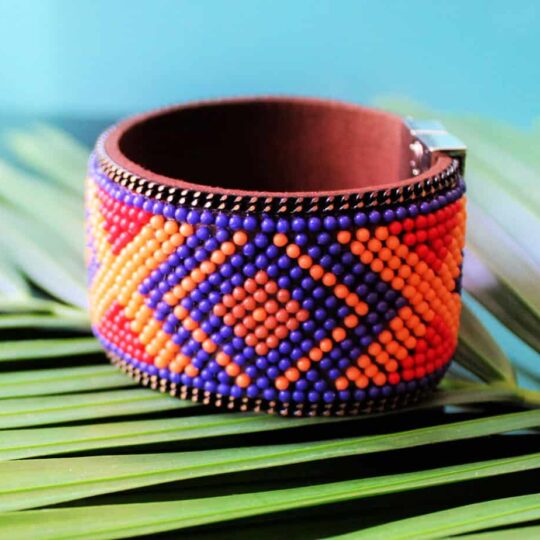 Colorful bead bracelet handmade jewelry tribal accessories African style popular gift for women and girls.