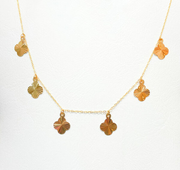 21K Gold Pendant necklace with clovers