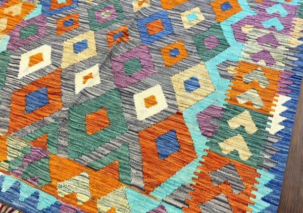 Traditional Tribal rug created by hand using the traditional kilim.