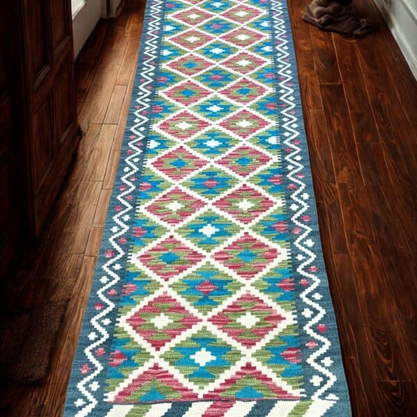 Handmade Runner Rug using the traditional Kilim