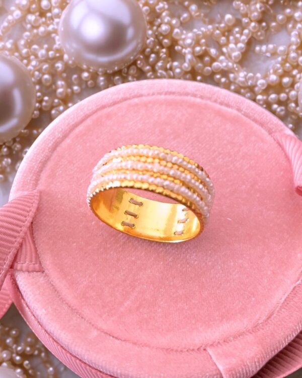 Gold and Natural Pearl Ring the pearls are from Bahrain.