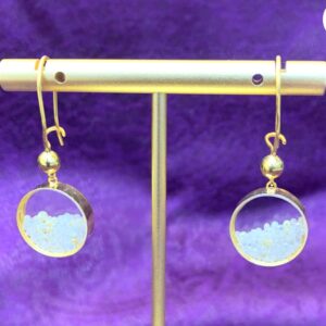 Gold earrings with pearls drop earrings