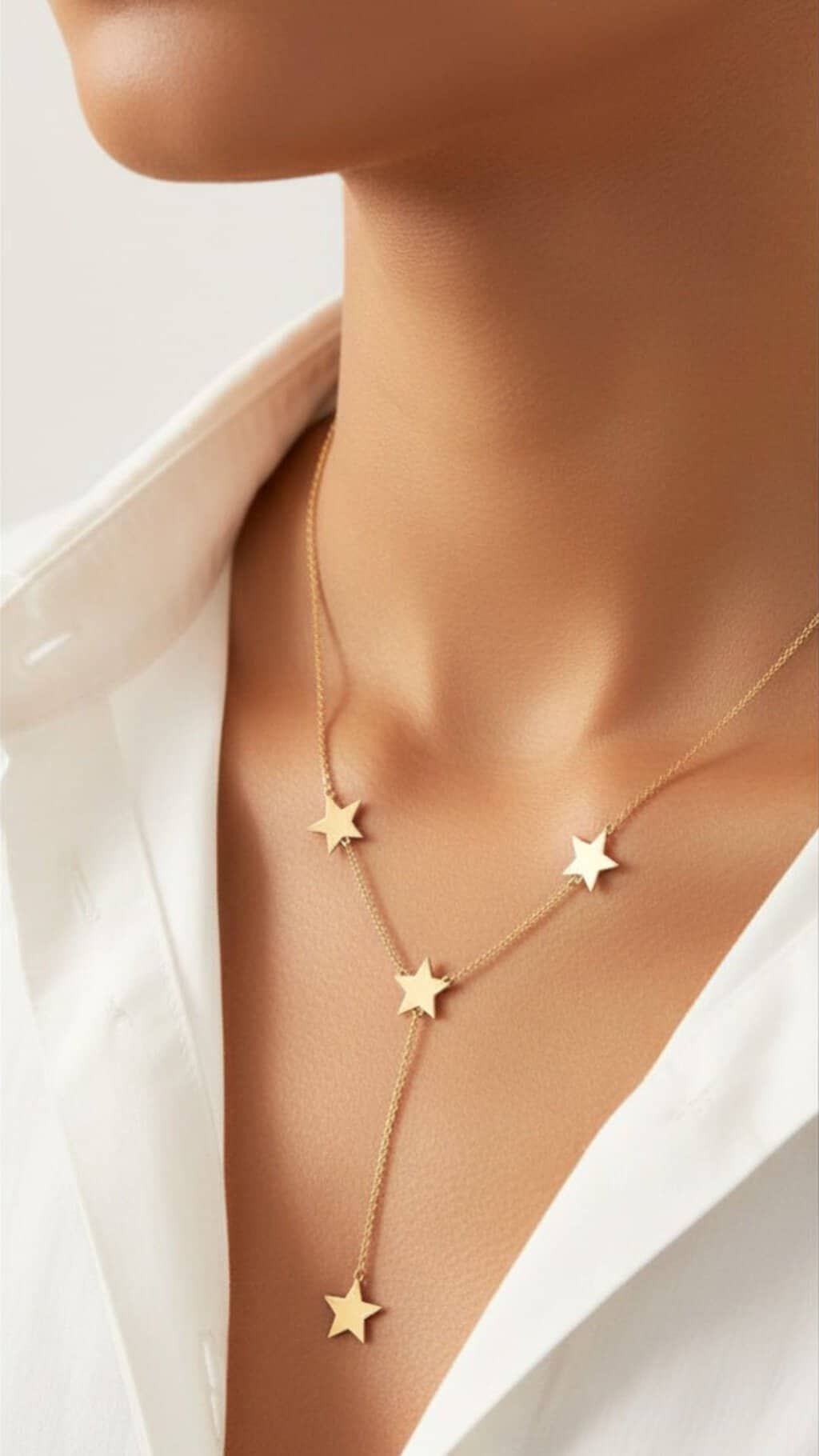 Gold Star Drop Necklace