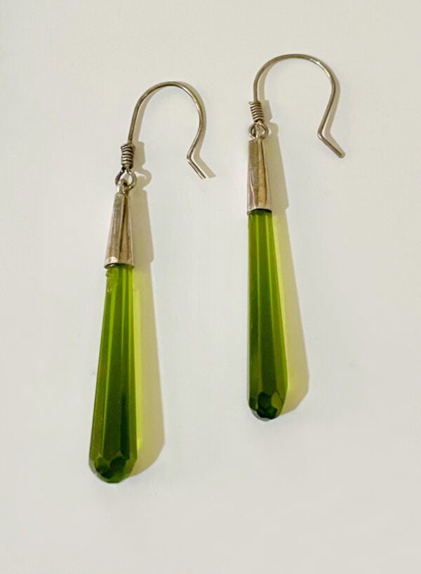 Natural Green Turmaline Drop Earrings