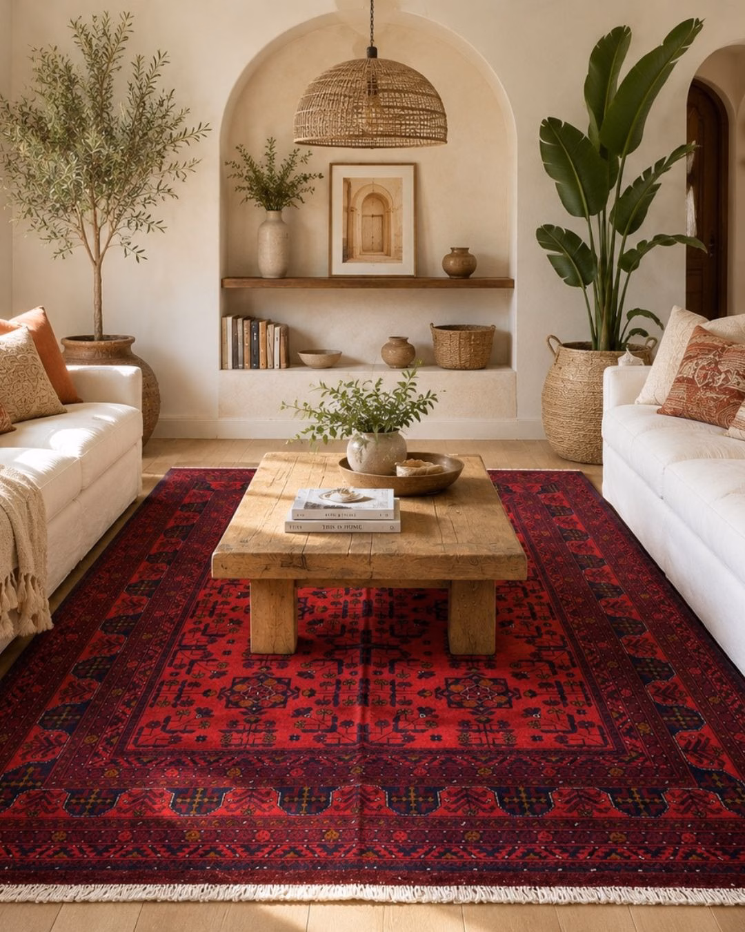Red Oriental Rug Khal Mohammad Rug from Afghanistan